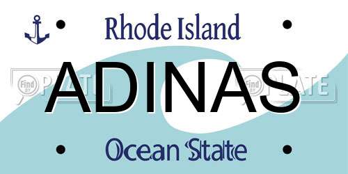 ADINAS Rhode Island License Plate
