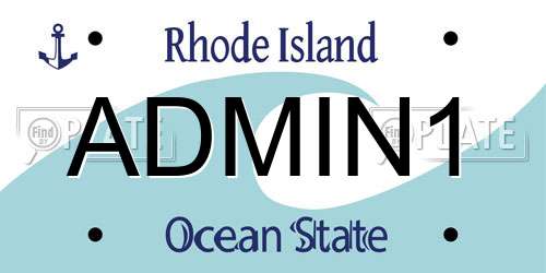 ADMIN1 Rhode Island License Plate