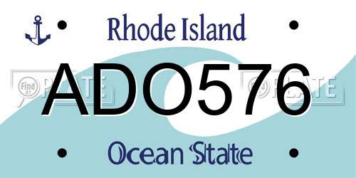 ADO576 Rhode Island License Plate
