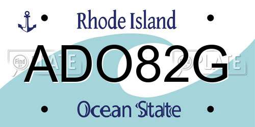 ADO82G Rhode Island License Plate