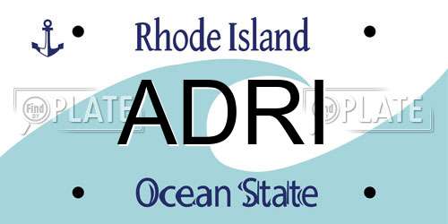ADRI Rhode Island License Plate