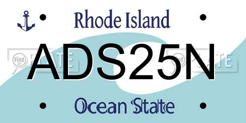 ADS25N Rhode Island License Plate