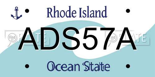 ADS57A Rhode Island License Plate