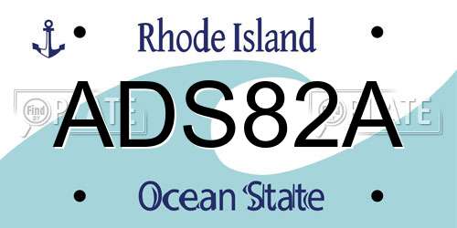 ADS82A Rhode Island License Plate