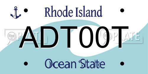 ADT00T Rhode Island License Plate