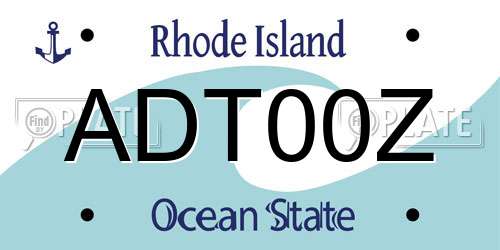 ADT00Z Rhode Island License Plate