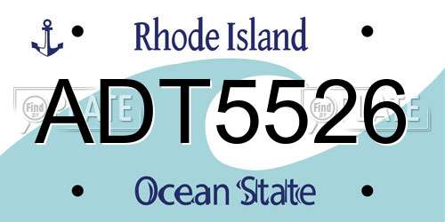 ADT5526 Rhode Island License Plate