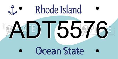 ADT5576 Rhode Island License Plate