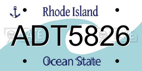 ADT5826 Rhode Island License Plate