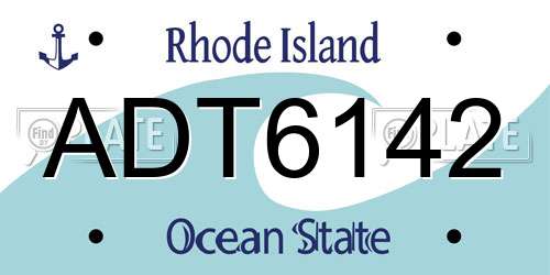 ADT6142 Rhode Island License Plate