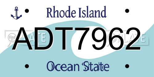 ADT7962 Rhode Island License Plate