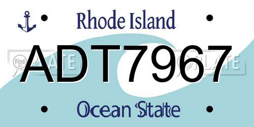 ADT7967 Rhode Island License Plate