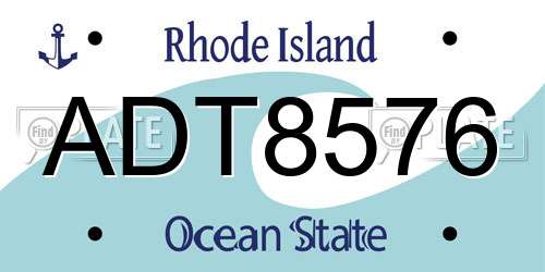 ADT8576 Rhode Island License Plate