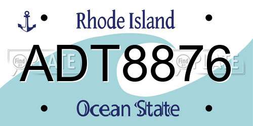 ADT8876 Rhode Island License Plate