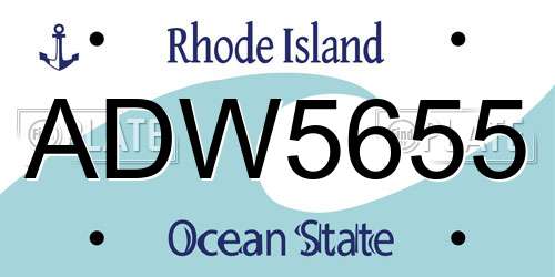 ADW5655 Rhode Island License Plate
