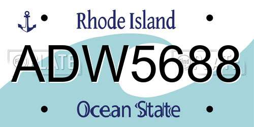 ADW5688 Rhode Island License Plate