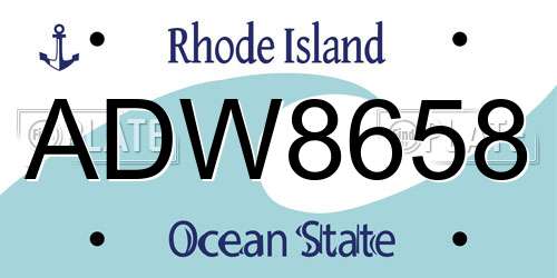 ADW8658 Rhode Island License Plate