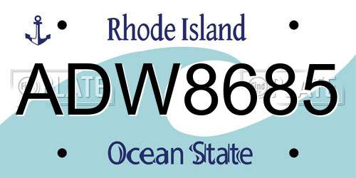 ADW8685 Rhode Island License Plate