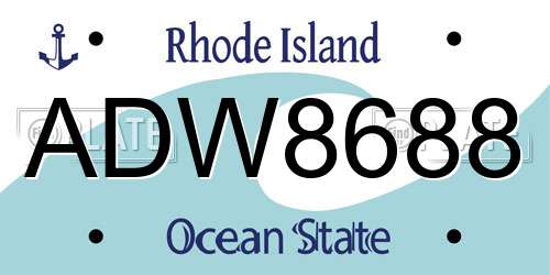 ADW8688 Rhode Island License Plate