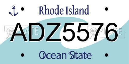 ADZ5576 Rhode Island License Plate