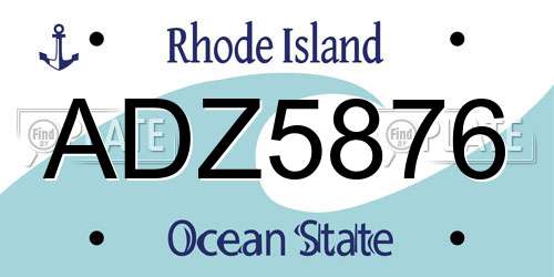 ADZ5876 Rhode Island License Plate