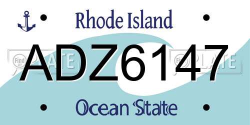 ADZ6147 Rhode Island License Plate