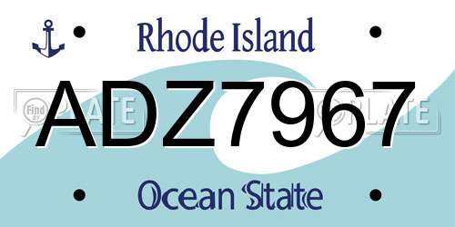 ADZ7967 Rhode Island License Plate