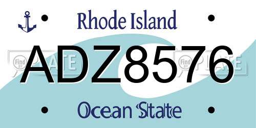 ADZ8576 Rhode Island License Plate