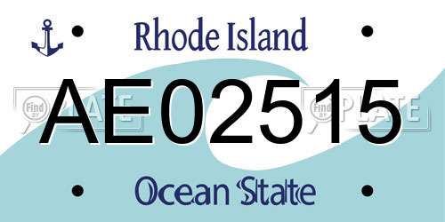 AE02515 Rhode Island License Plate