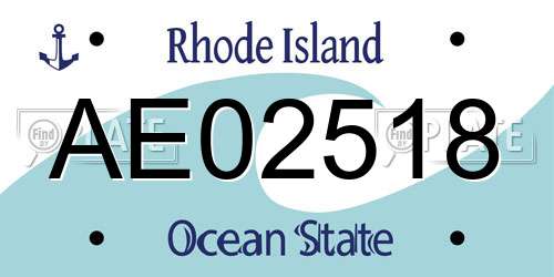 AE02518 Rhode Island License Plate