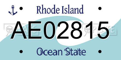 AE02815 Rhode Island License Plate