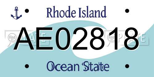 AE02818 Rhode Island License Plate