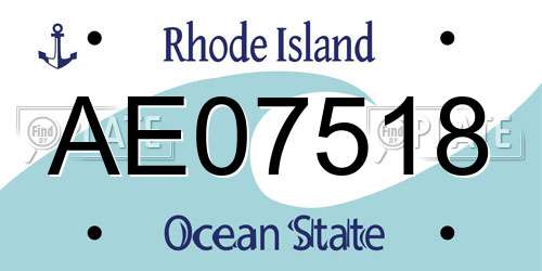 AE07518 Rhode Island License Plate