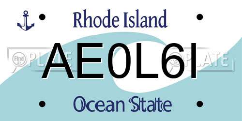 AE0L6I Rhode Island License Plate