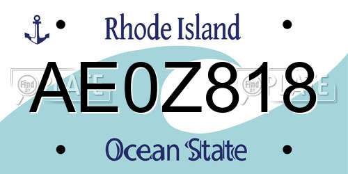 AE0Z818 Rhode Island License Plate
