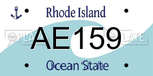 AE159 Rhode Island License Plate