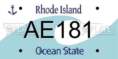 AE181 Rhode Island License Plate