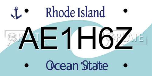 AE1H6Z Rhode Island License Plate