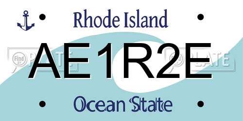 AE1R2E Rhode Island License Plate