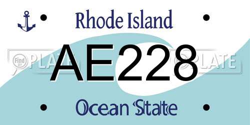 AE228 Rhode Island License Plate