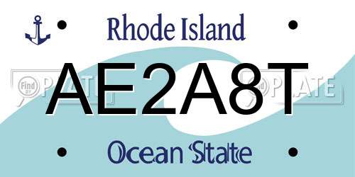 AE2A8T Rhode Island License Plate