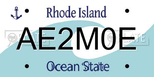 AE2M0E Rhode Island License Plate