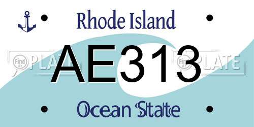 AE313 Rhode Island License Plate