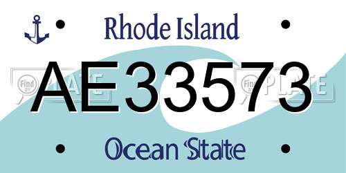 AE33573 Rhode Island License Plate