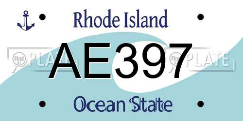 AE397 Rhode Island License Plate