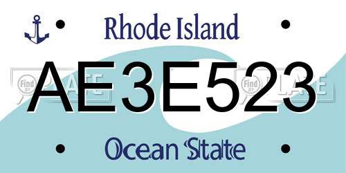 AE3E523 Rhode Island License Plate