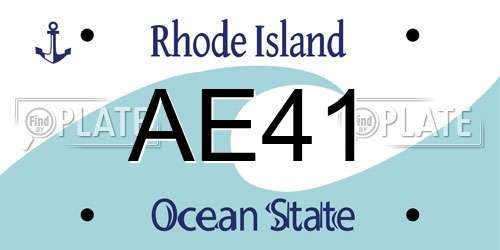 AE41 Rhode Island License Plate