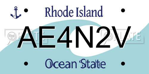 AE4N2V Rhode Island License Plate
