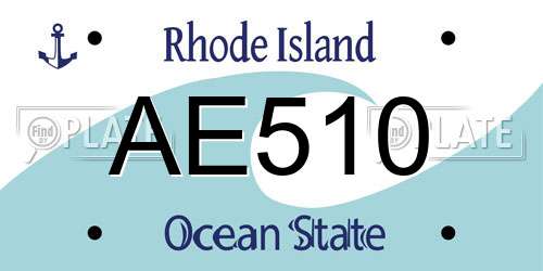 AE510 Rhode Island License Plate