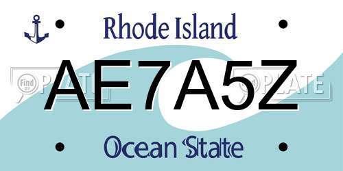 AE7A5Z Rhode Island License Plate
